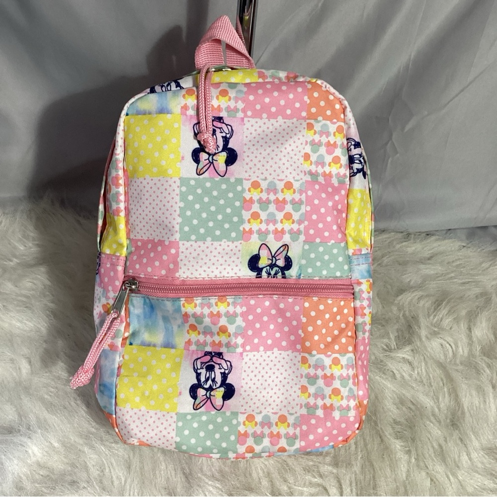 Disney Minnie Mouse Girlie Mini Backpack Toddlers Up Pink Yellow CUTE - Picture 10 of 10